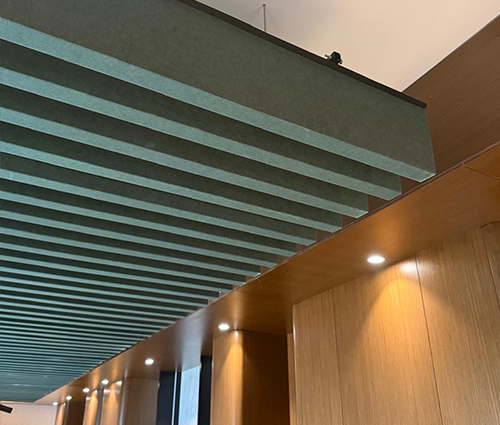 BRC Box Baffle Ray Ceiling installation at Erve Savunma